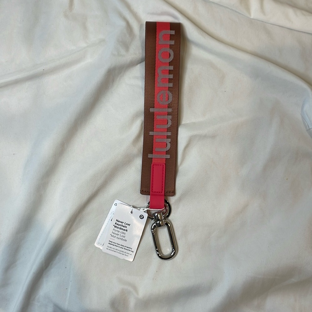 NWT Lululemon Never Lost Keychain Wordmark